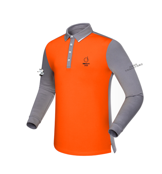 洞迷新款高尔夫服饰男士休闲运动长袖 DMFS001-BB橙色